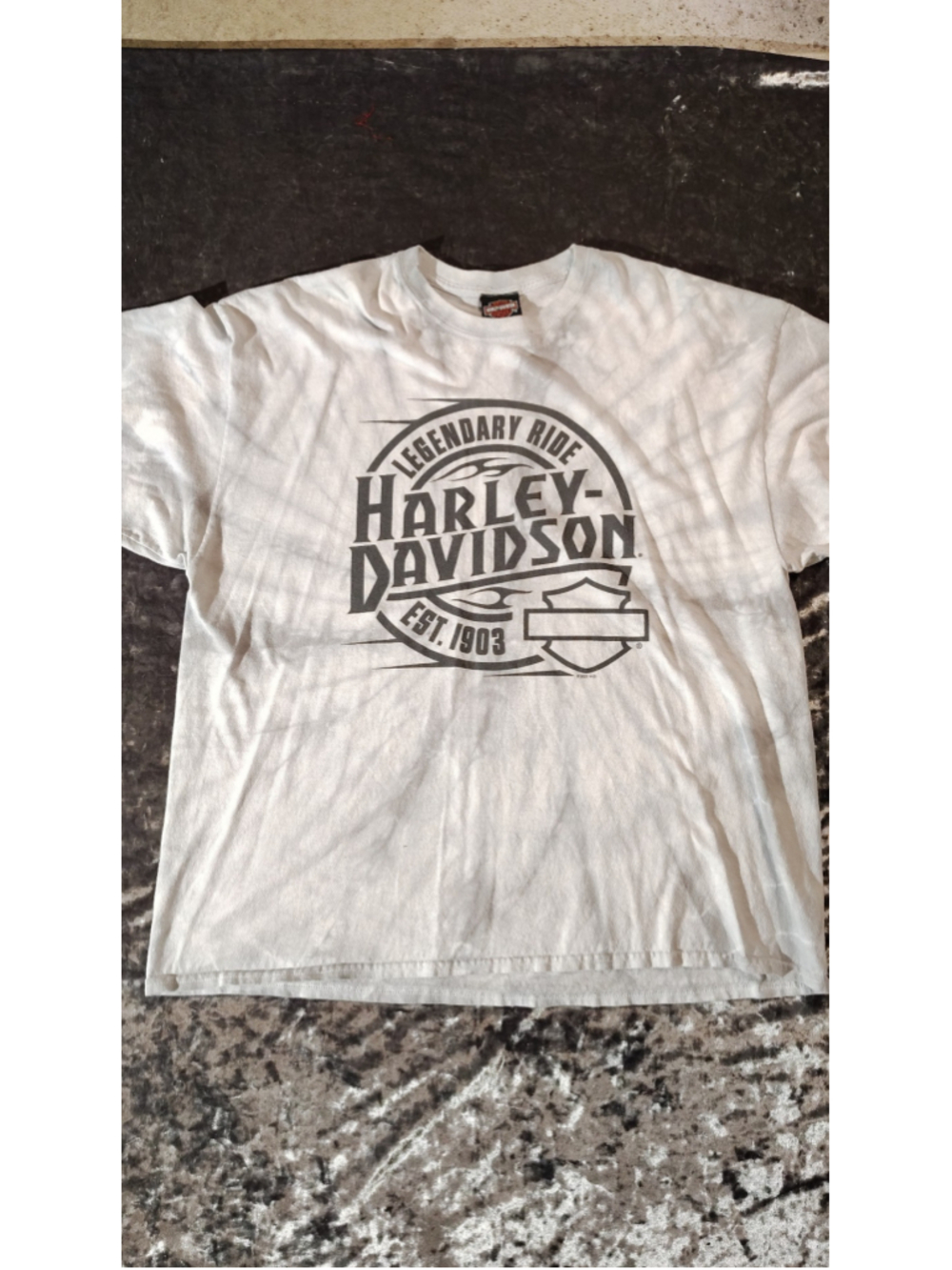 Men's Harley-Davidson Graphic T-Shirt XXL White Grey Short Sleeve Tee